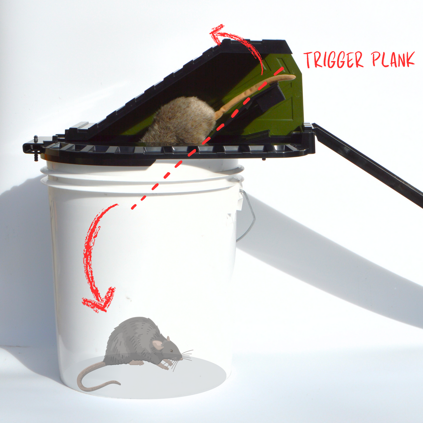 Bucket Lid Trap by Vulcan – Multi-Catch, Humane or Lethal Rodent Trap for Rats, Squirrels, Chipmunks and Mid-Sized Rodents (Not a Mouse Trap)